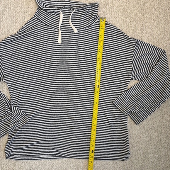 Lucky Brand Striped Cowl Neck Pullover Sweater Top Long Sleeve Casual Women's L‎ - Picture 11 of 13